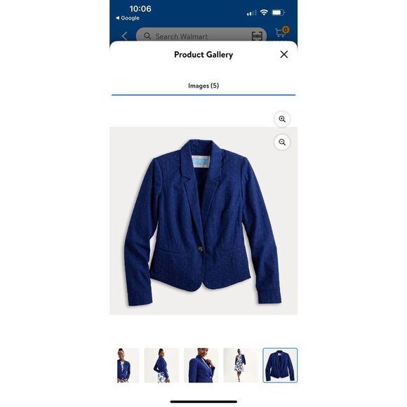 ✨Draper James Eyelet Textured Notch Lapel Blazer Sz XL Navy Jacket✨ - Picture 5 of 11